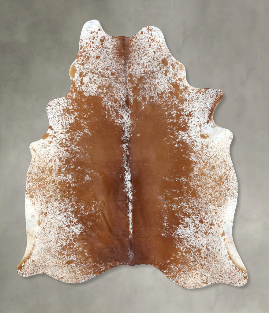 Salt and Pepper Brown X-Large Brazilian Cowhide Rug 7'8"H x 6'2"W #B19489 by Hudson Hides