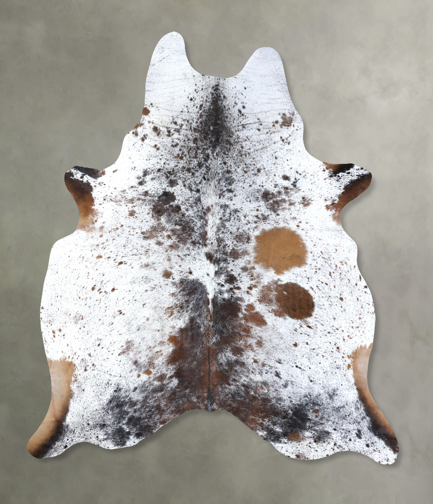 Salt and Pepper Brown XX-Large Brazilian Cowhide Rug 8'2"H x 6'8"W #B19490 by Hudson Hides