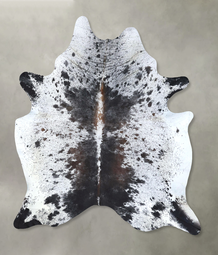 Salt and Pepper Black XX-Large Brazilian Cowhide Rug 8'1"H x 6'4"W #B19492 by Hudson Hides