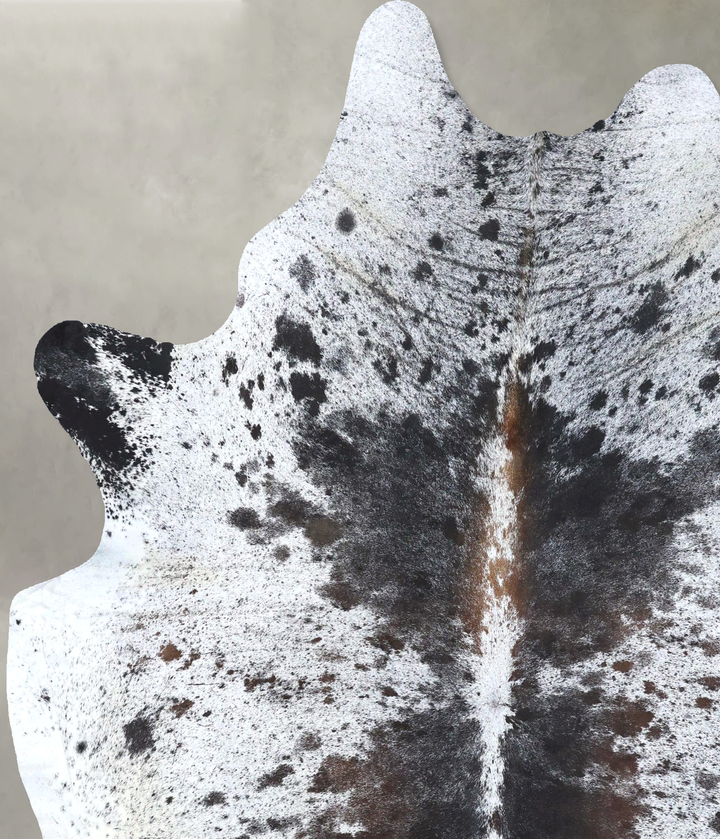 Salt and Pepper Black XX-Large Brazilian Cowhide Rug 8'1"H x 6'4"W #B19492 by Hudson Hides