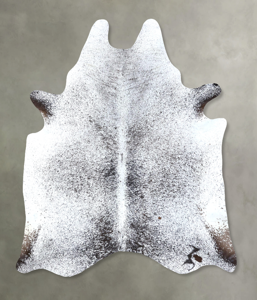 Salt and Pepper Black X-Large Brazilian Cowhide Rug 7'2"H x 6'0"W #B19494 by Hudson Hides
