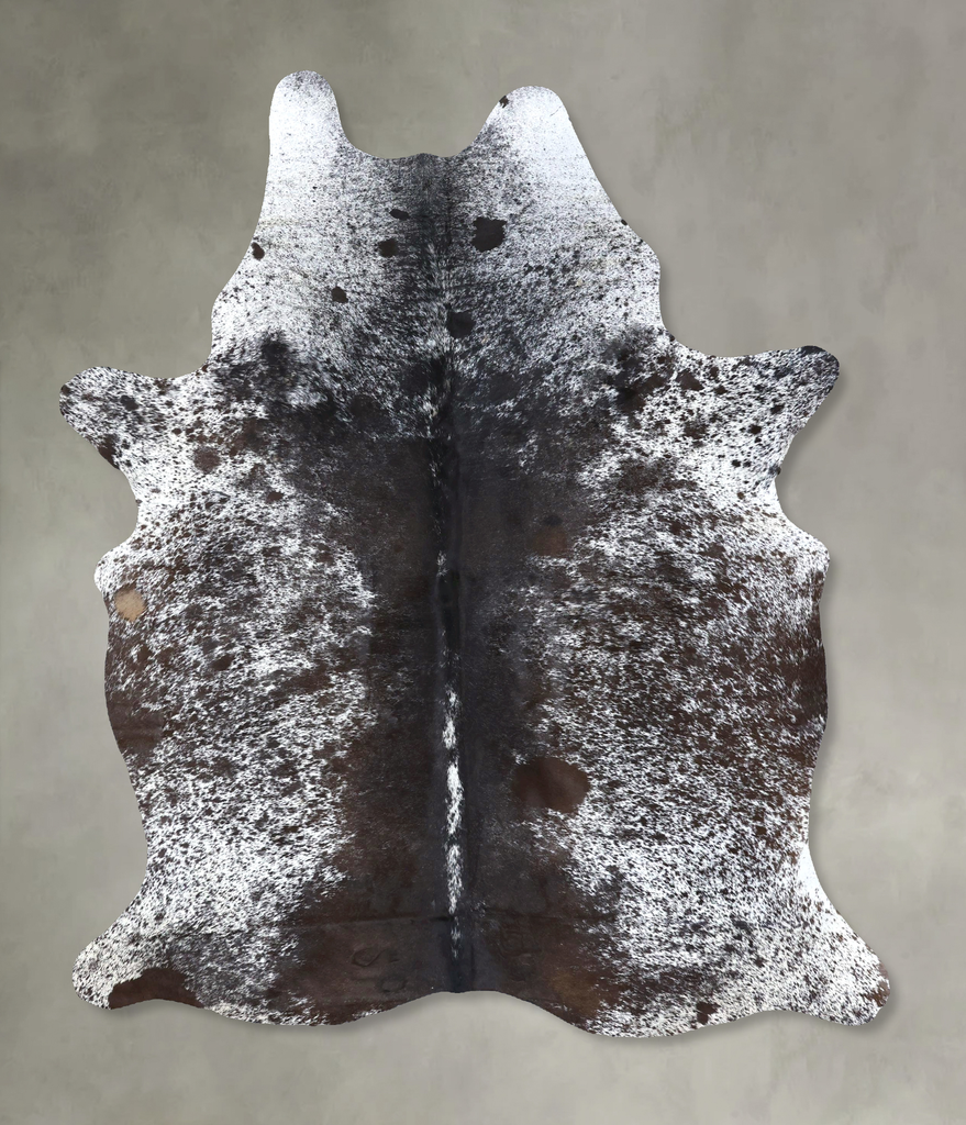 Salt and Pepper Black X-Large Brazilian Cowhide Rug 8'0"H x 5'8"W #B19495 by Hudson Hides