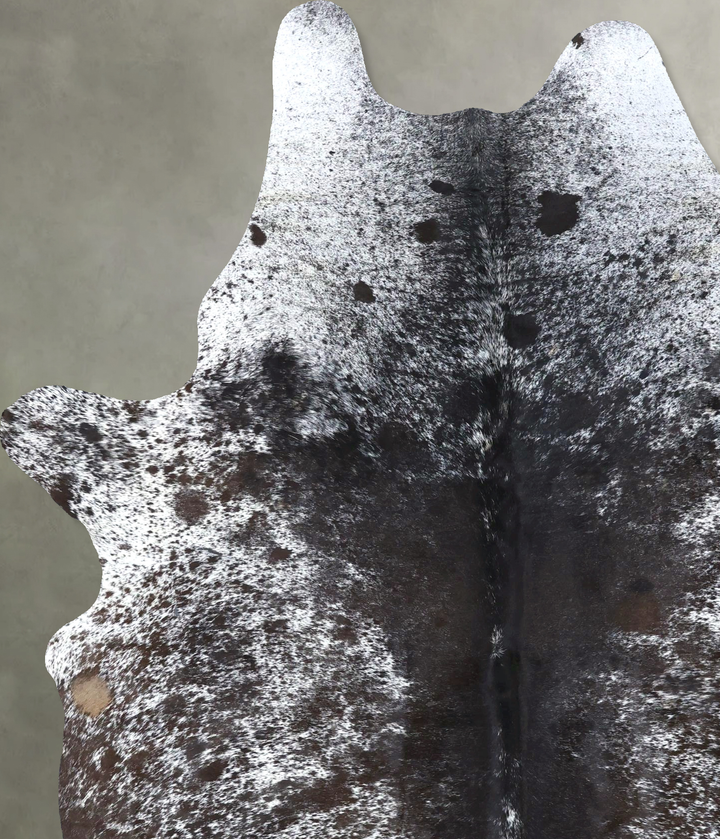 Salt and Pepper Black X-Large Brazilian Cowhide Rug 8'0"H x 5'8"W #B19495 by Hudson Hides