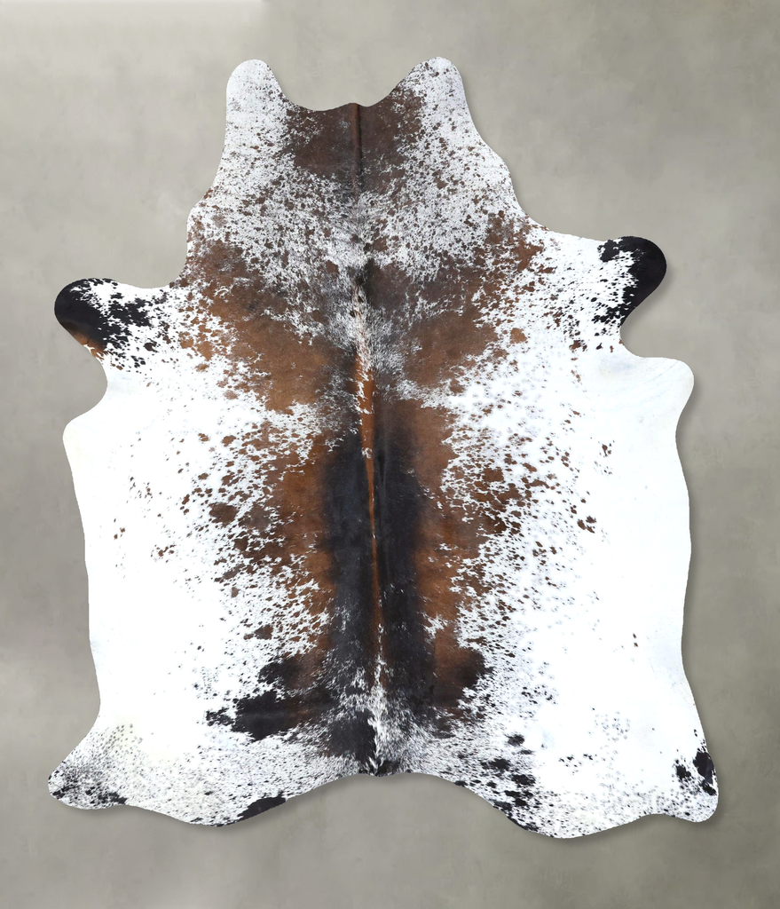 Salt and Pepper Brown X-Large Brazilian Cowhide Rug 7'7"H x 5'9"W #B19496 by Hudson Hides