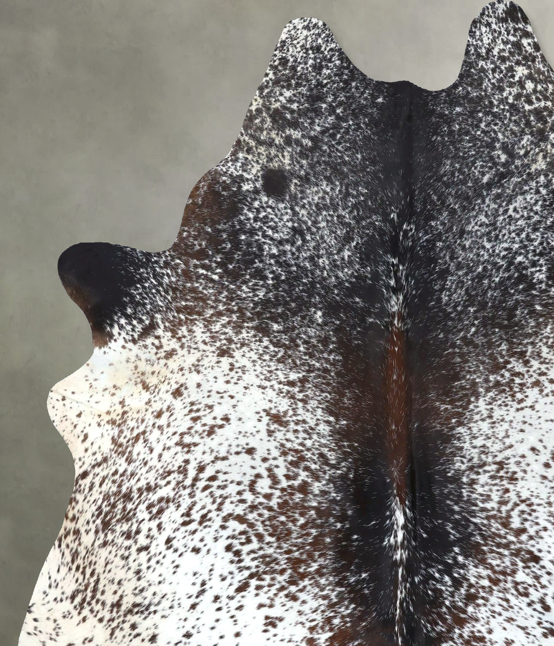 Salt and Pepper Brown X-Large Brazilian Cowhide Rug 7'5"H x 6'5"W #B19