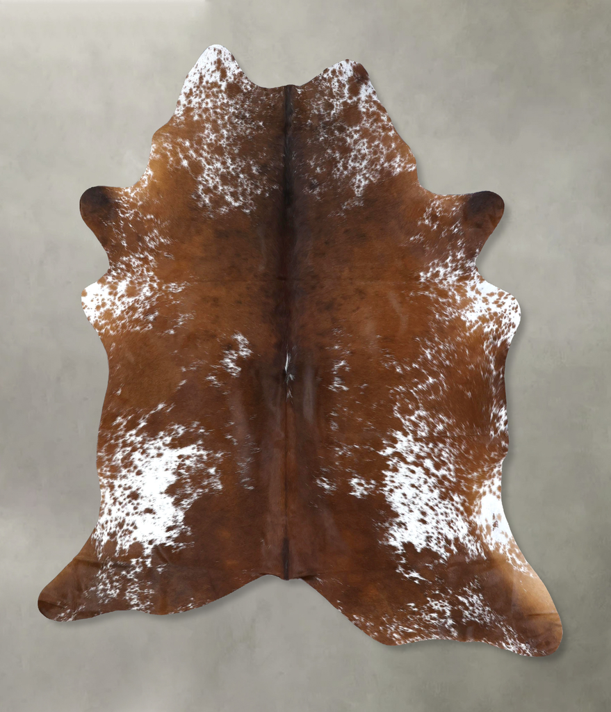 Salt and Pepper Brown X-Large Brazilian Cowhide Rug 7'7"H x 6'6"W #B19499 by Hudson Hides