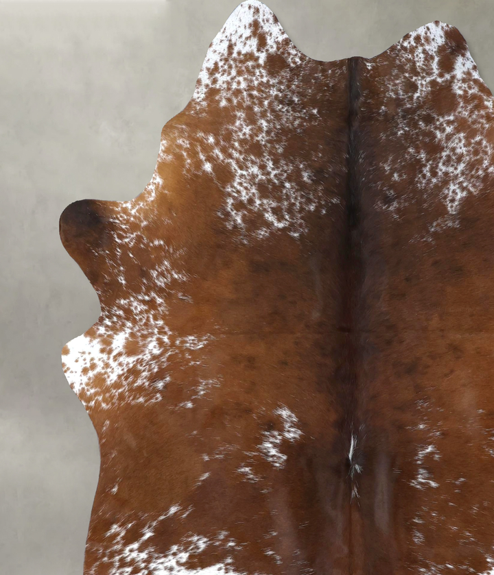 Salt and Pepper Brown X-Large Brazilian Cowhide Rug 7'7"H x 6'6"W #B19499 by Hudson Hides