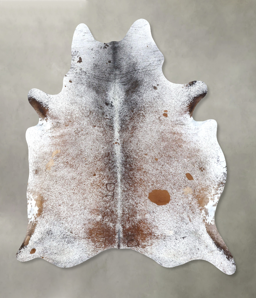 Salt and Pepper Brown X-Large Brazilian Cowhide Rug 7'9"H x 5'11"W #B19500 by Hudson Hides