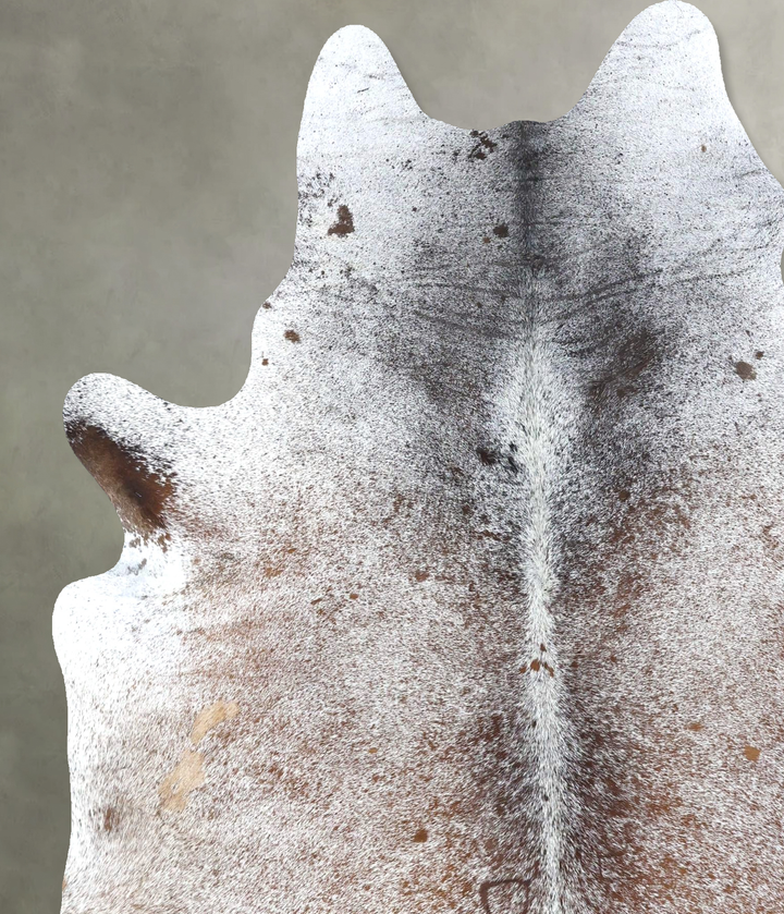Salt and Pepper Brown X-Large Brazilian Cowhide Rug 7'9"H x 5'11"W #B19500 by Hudson Hides