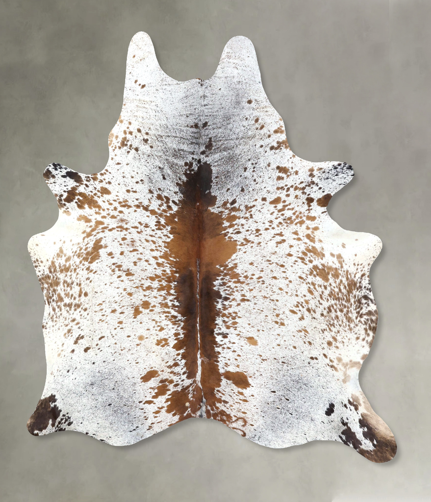 Salt and Pepper Brown X-Large Brazilian Cowhide Rug 8'0"H x 6'2"W #B19501 by Hudson Hides