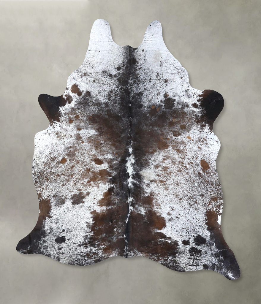 Salt and Pepper Brown XX-Large Brazilian Cowhide Rug 8'2"H x 6'4"W #B19503 by Hudson Hides