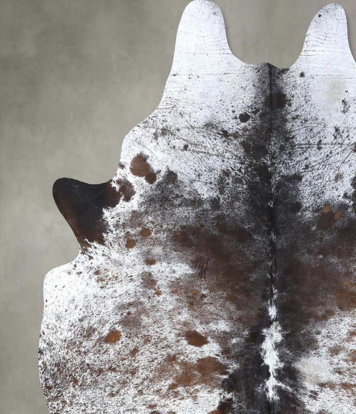 Salt and Pepper Brown XX-Large Brazilian Cowhide Rug 8'2"H x 6'4"W #B19503 by Hudson Hides