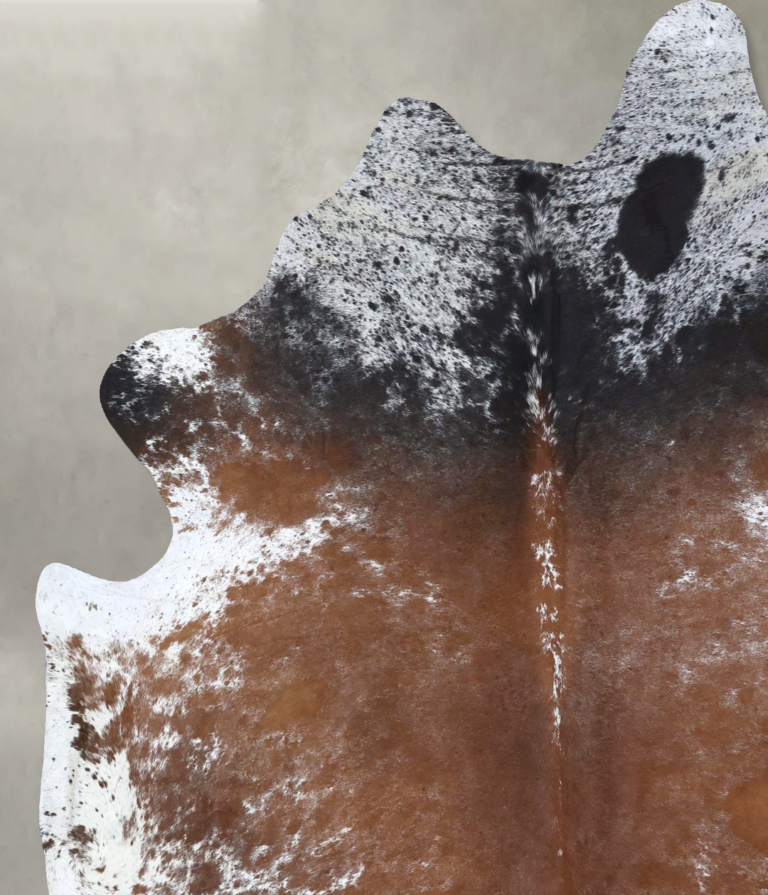 Salt and Pepper Brown XX-Large Brazilian Cowhide Rug 7'8"H x 6'8"W #B1