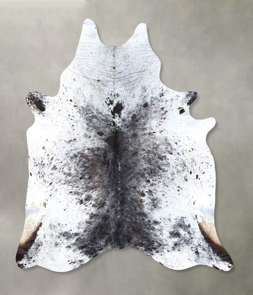 Salt and Pepper Black X-Large Brazilian Cowhide Rug 7'5"H x 6'4"W #B19505 by Hudson Hides