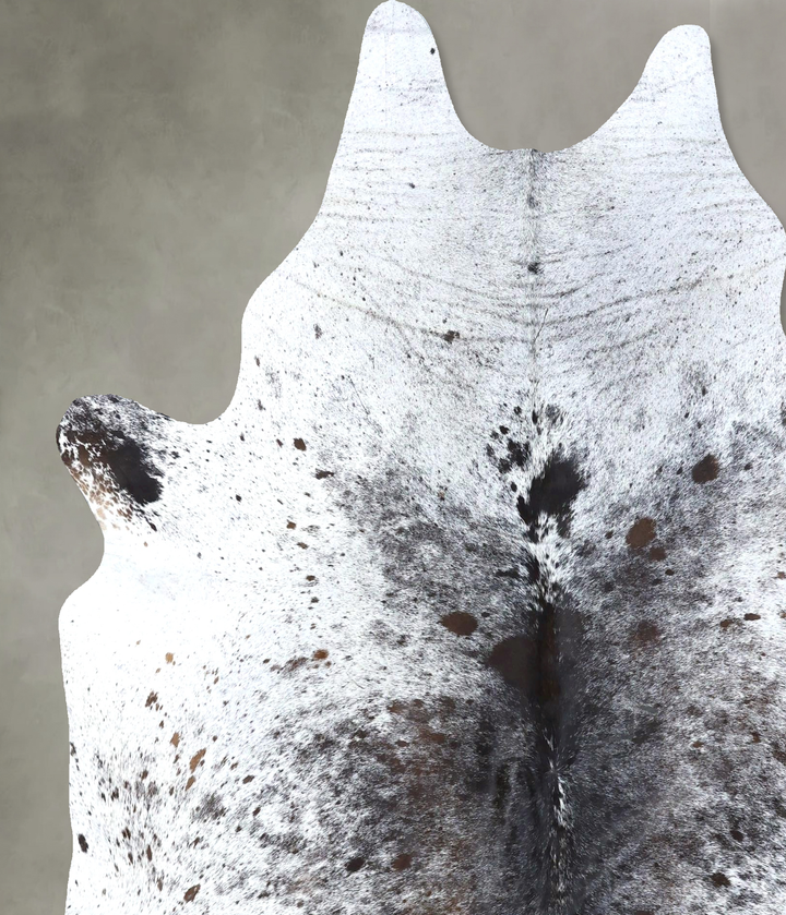 Salt and Pepper Black X-Large Brazilian Cowhide Rug 7'5"H x 6'4"W #B19505 by Hudson Hides