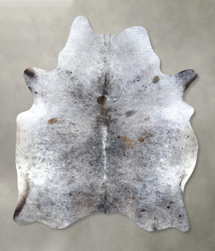 Salt and Pepper Black X-Large Brazilian Cowhide Rug 7'8"H x 5'9"W #B19506 by Hudson Hides