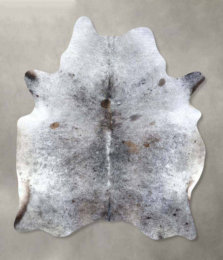 Salt and Pepper Black X-Large Brazilian Cowhide Rug 7'8"H x 5'9"W #B19506 by Hudson Hides