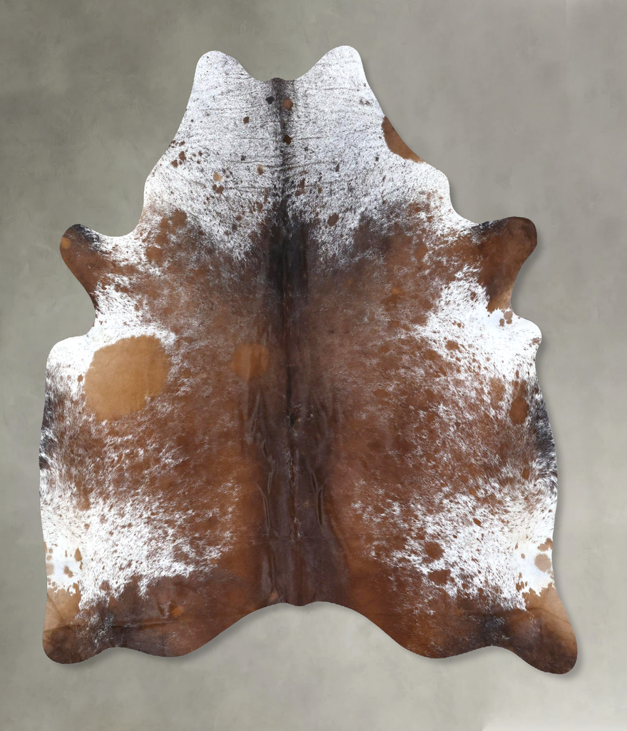 Salt and Pepper Brown X-Large Brazilian Cowhide Rug 7'0"H x 6'0"W #B19507 by Hudson Hides