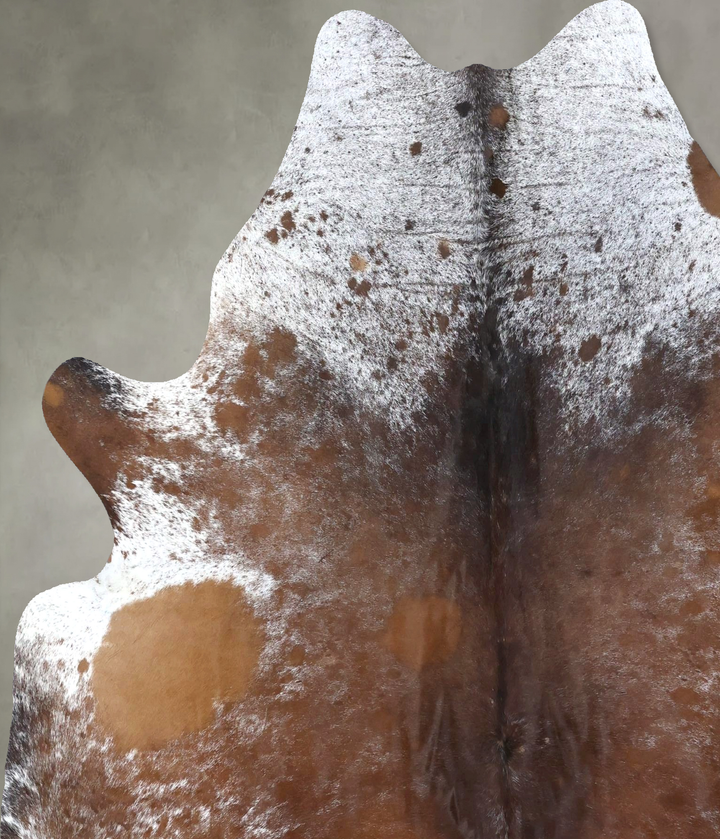Salt and Pepper Brown X-Large Brazilian Cowhide Rug 7'0"H x 6'0"W #B19507 by Hudson Hides