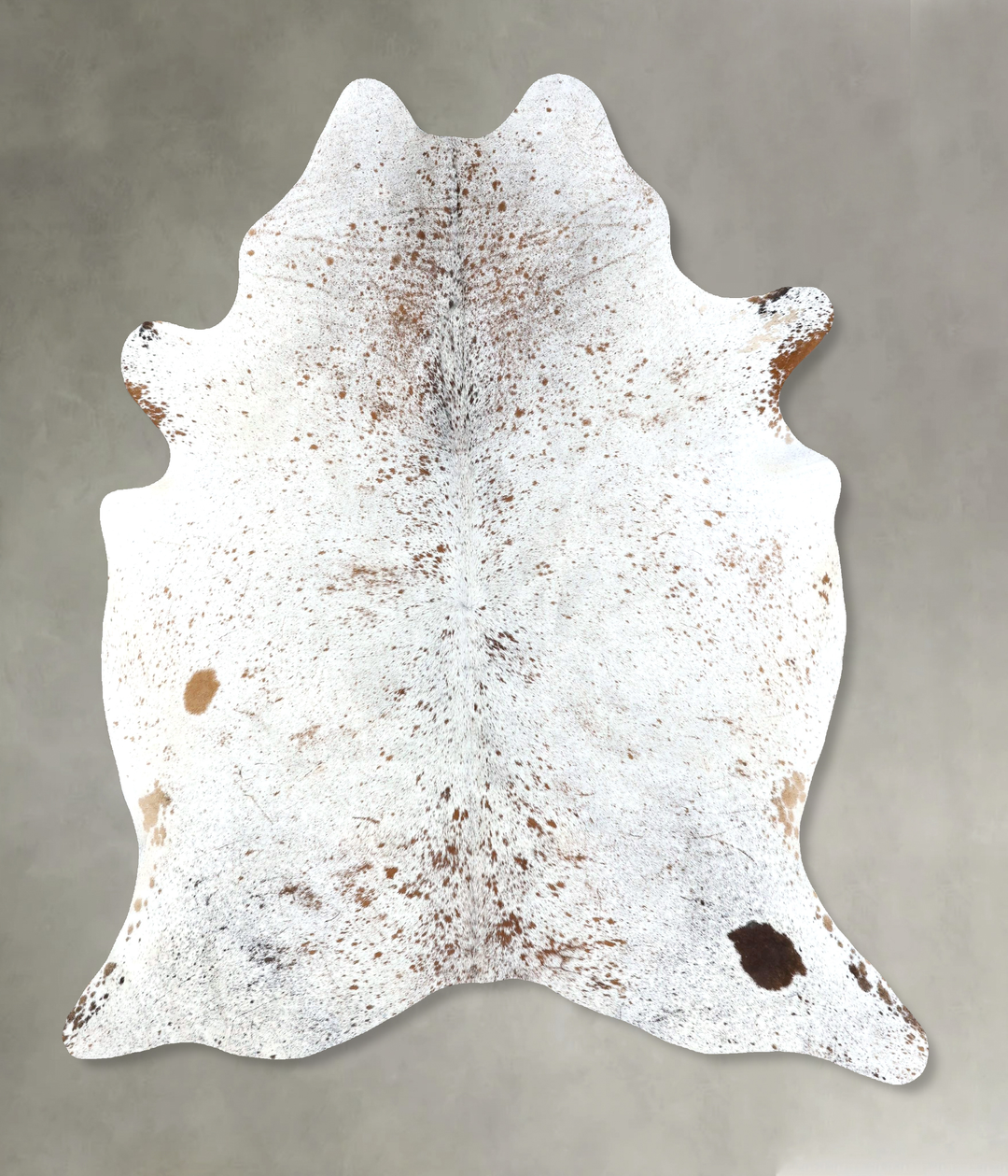 Salt and Pepper Brown X-Large Brazilian Cowhide Rug 7'8"H x 6'6"W #B19