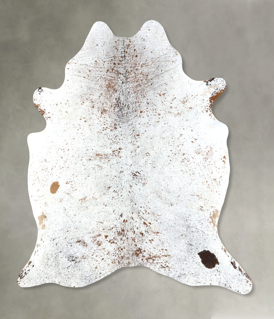 Salt and Pepper Brown X-Large Brazilian Cowhide Rug 7'8"H x 6'6"W #B19508 by Hudson Hides
