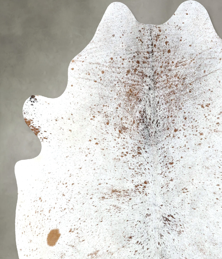 Salt and Pepper Brown X-Large Brazilian Cowhide Rug 7'8"H x 6'6"W #B19508 by Hudson Hides