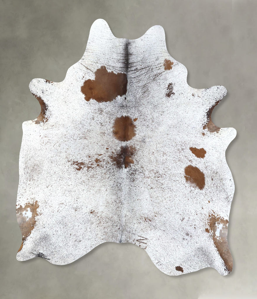 Salt and Pepper Brown X-Large Brazilian Cowhide Rug 7'6"H x 5'11"W #B19509 by Hudson Hides