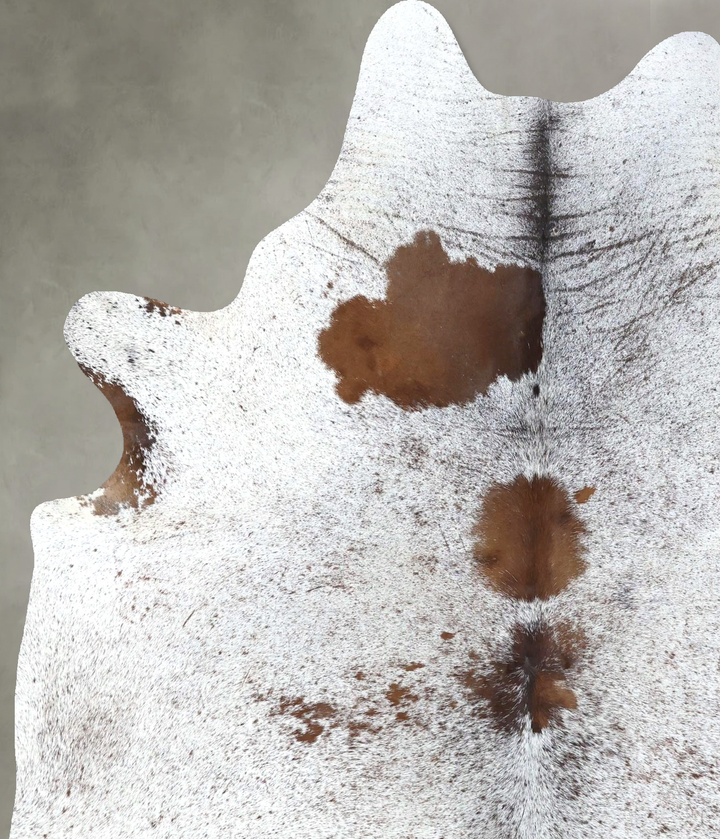 Salt and Pepper Brown X-Large Brazilian Cowhide Rug 7'6"H x 5'11"W #B19509 by Hudson Hides