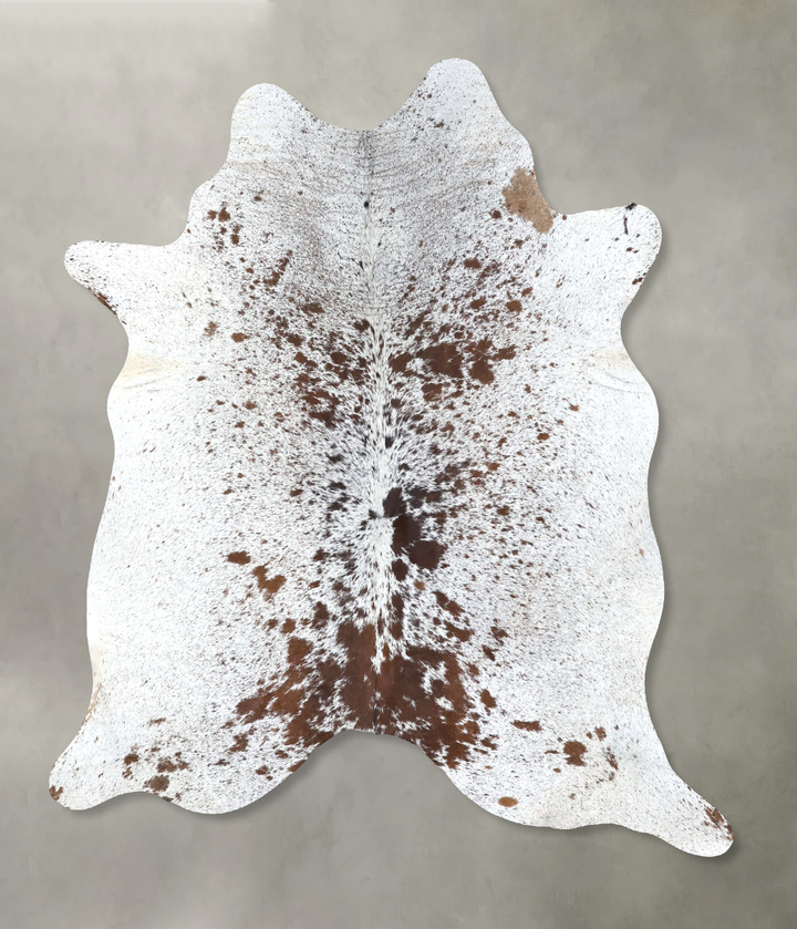 Salt and Pepper Brown Large Brazilian Cowhide Rug 6'6"H x 5'11"W #B19510 by Hudson Hides
