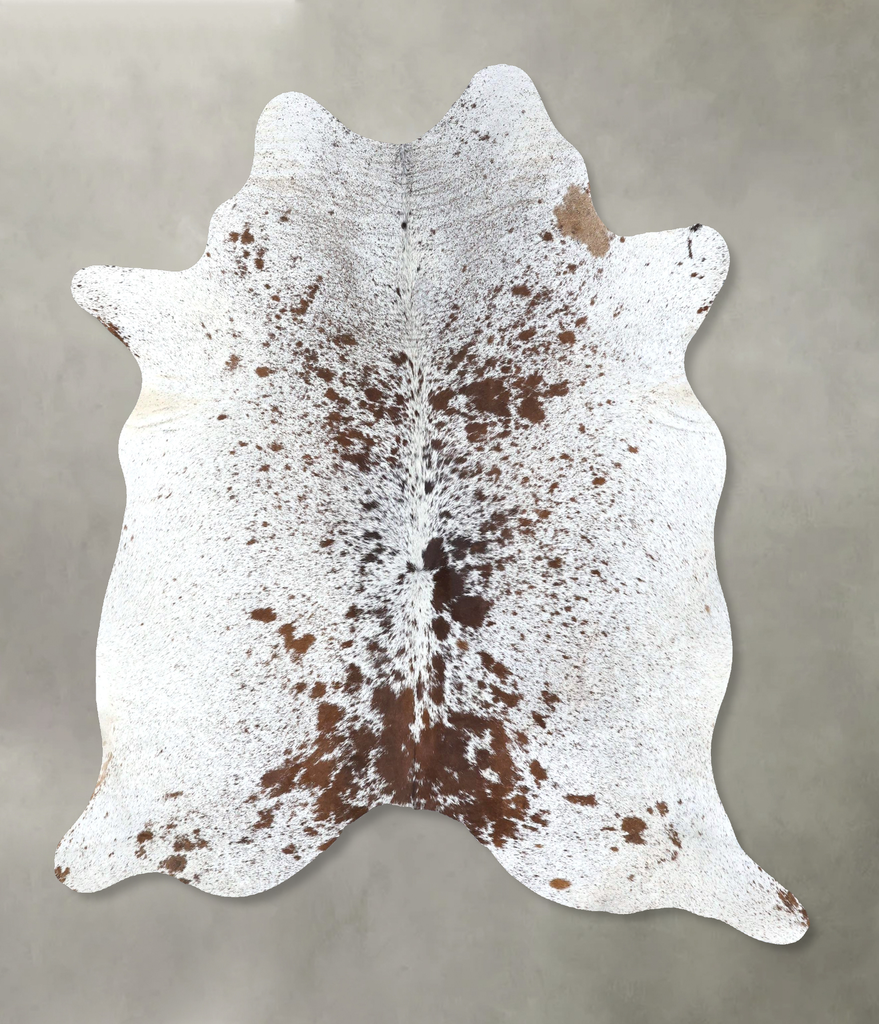 Salt and Pepper Brown Large Brazilian Cowhide Rug 6'6"H x 5'11"W #B19510 by Hudson Hides