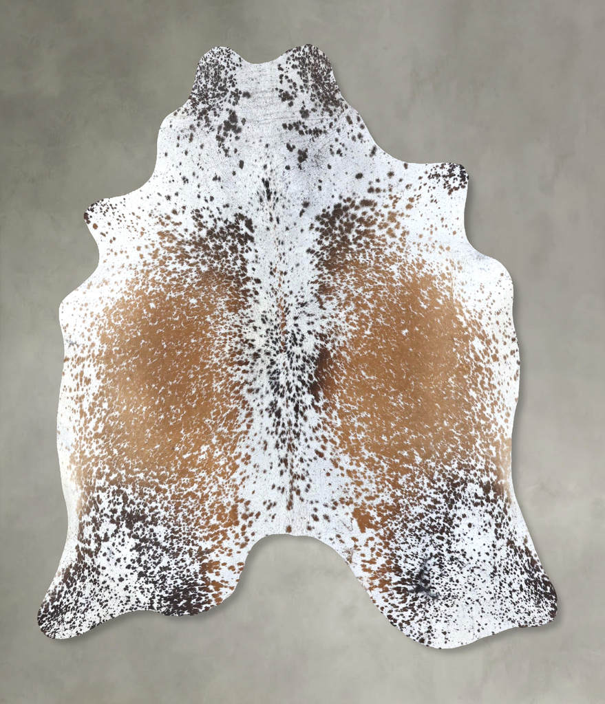 Salt and Pepper Brown Large Brazilian Cowhide Rug 6'7"H x 5'9"W #B19511 by Hudson Hides