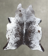 Salt and Pepper Black X-Large Brazilian Cowhide Rug 7'9"H x 6'2"W #B19513 by Hudson Hides