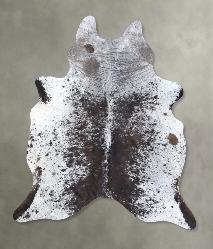 Salt and Pepper Black X-Large Brazilian Cowhide Rug 7'9"H x 6'2"W #B19513 by Hudson Hides