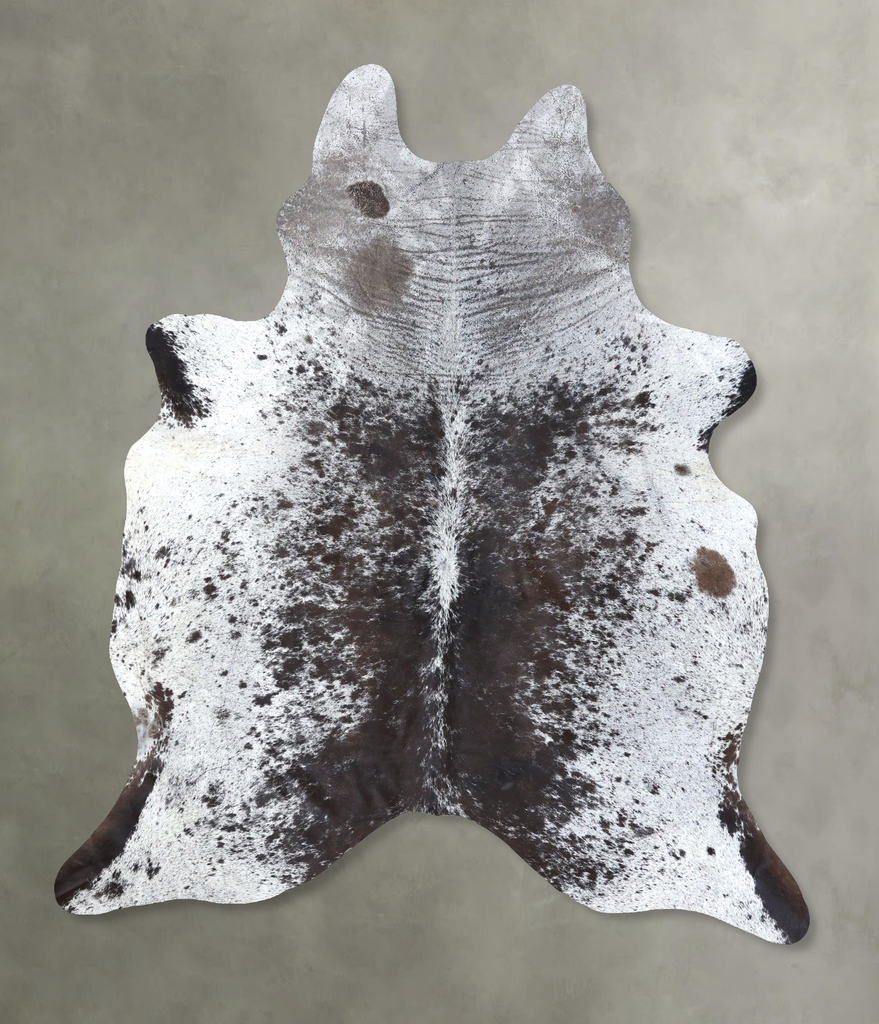 Salt and Pepper Black X-Large Brazilian Cowhide Rug 7'9"H x 6'2"W #B19513 by Hudson Hides
