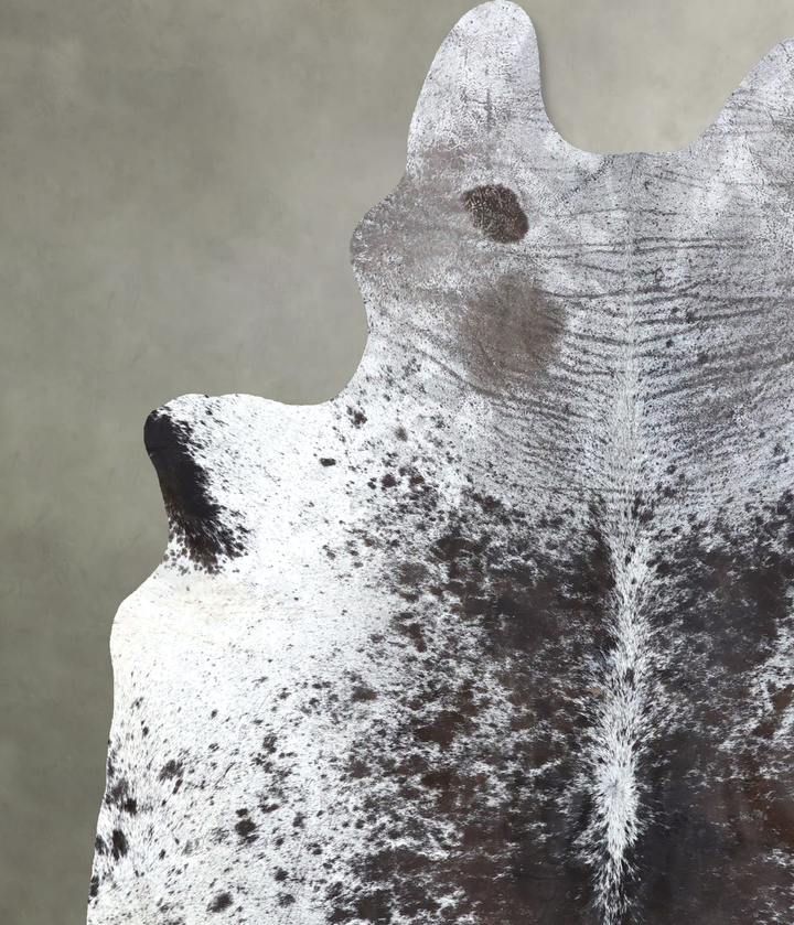 Salt and Pepper Black X-Large Brazilian Cowhide Rug 7'9"H x 6'2"W #B19513 by Hudson Hides