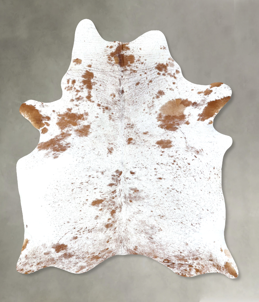Salt and Pepper Brown Large Brazilian Cowhide Rug 7'1"H x 5'5"W #B19515 by Hudson Hides