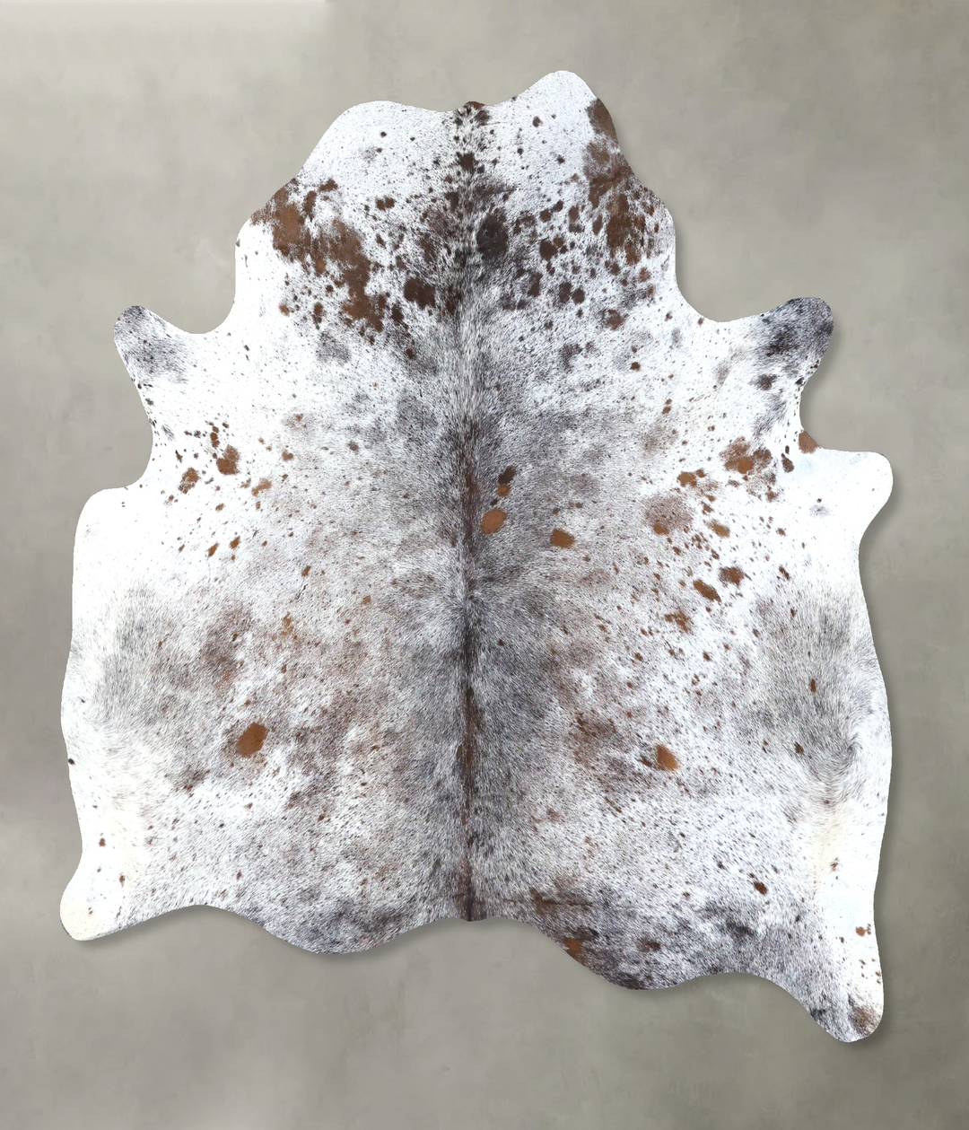 Salt and Pepper Brown Large Brazilian Cowhide Rug 6'5"H x 5'6"W #B1951