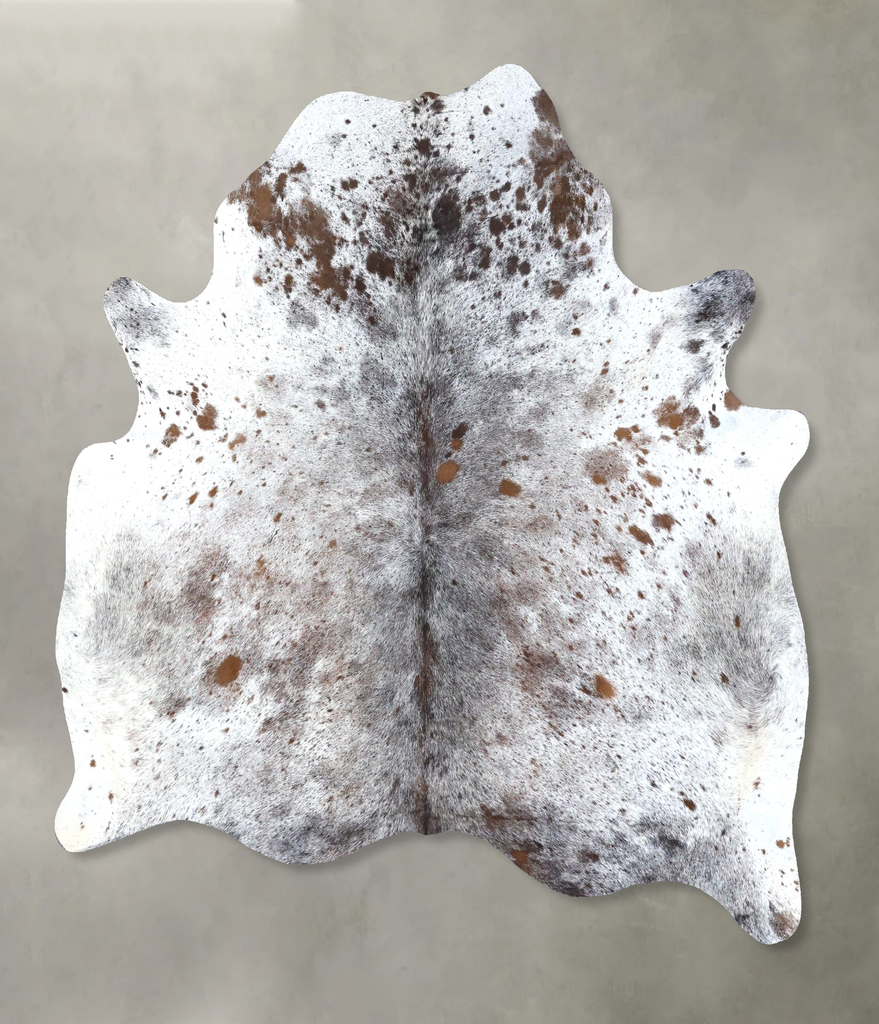 Salt and Pepper Brown Large Brazilian Cowhide Rug 6'5"H x 5'6"W #B19516 by Hudson Hides