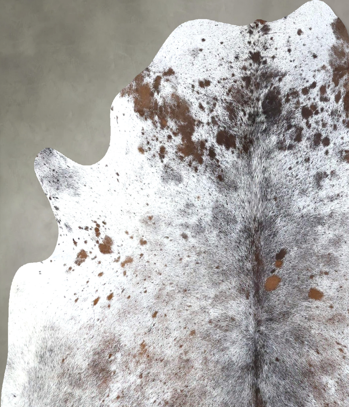 Salt and Pepper Brown Large Brazilian Cowhide Rug 6'5"H x 5'6"W #B19516 by Hudson Hides