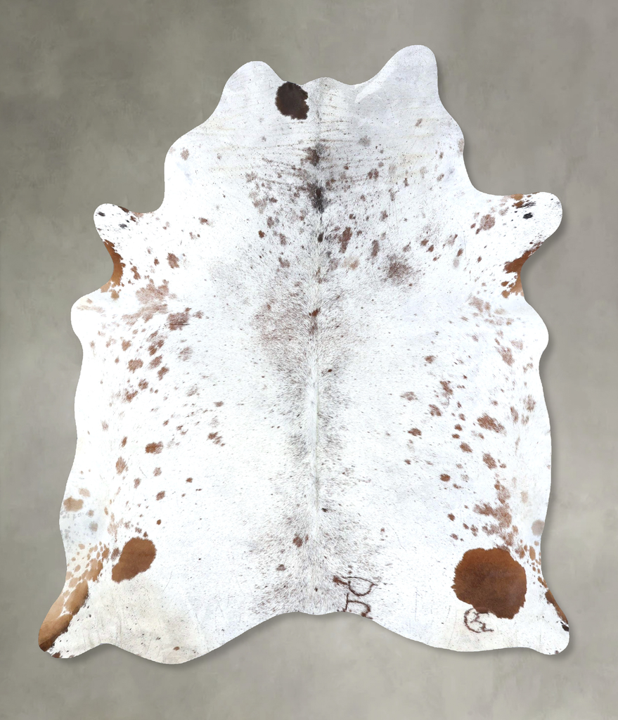 Salt and Pepper Brown X-Large Brazilian Cowhide Rug 7'2"H x 5'7"W #B19519 by Hudson Hides