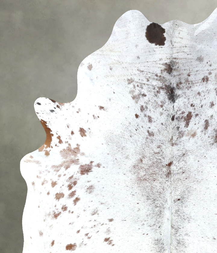 Salt and Pepper Brown X-Large Brazilian Cowhide Rug 7'2"H x 5'7"W #B19519 by Hudson Hides