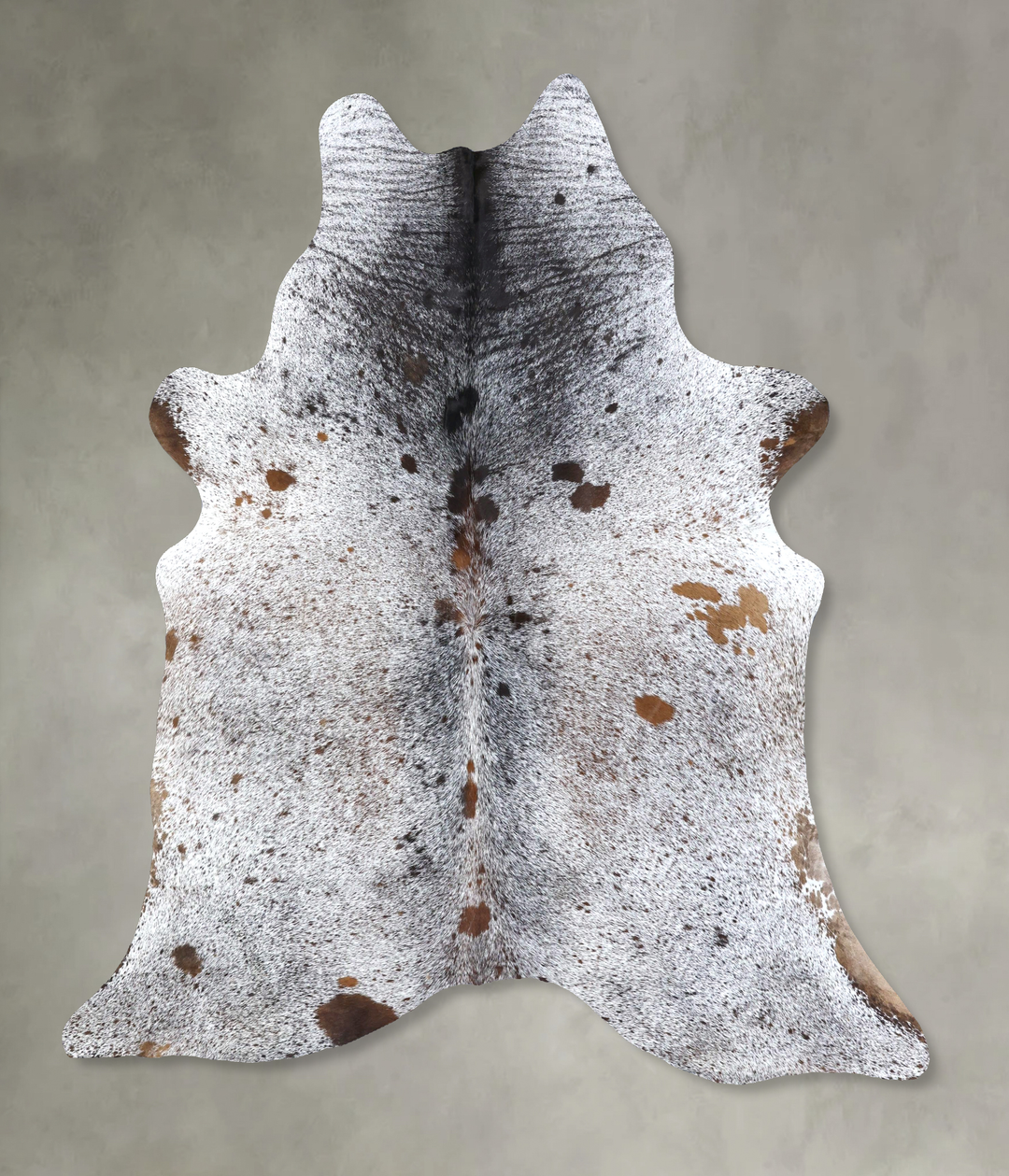 Salt and Pepper Brown XX-Large Brazilian Cowhide Rug 8'1"H x 6'8"W #B1