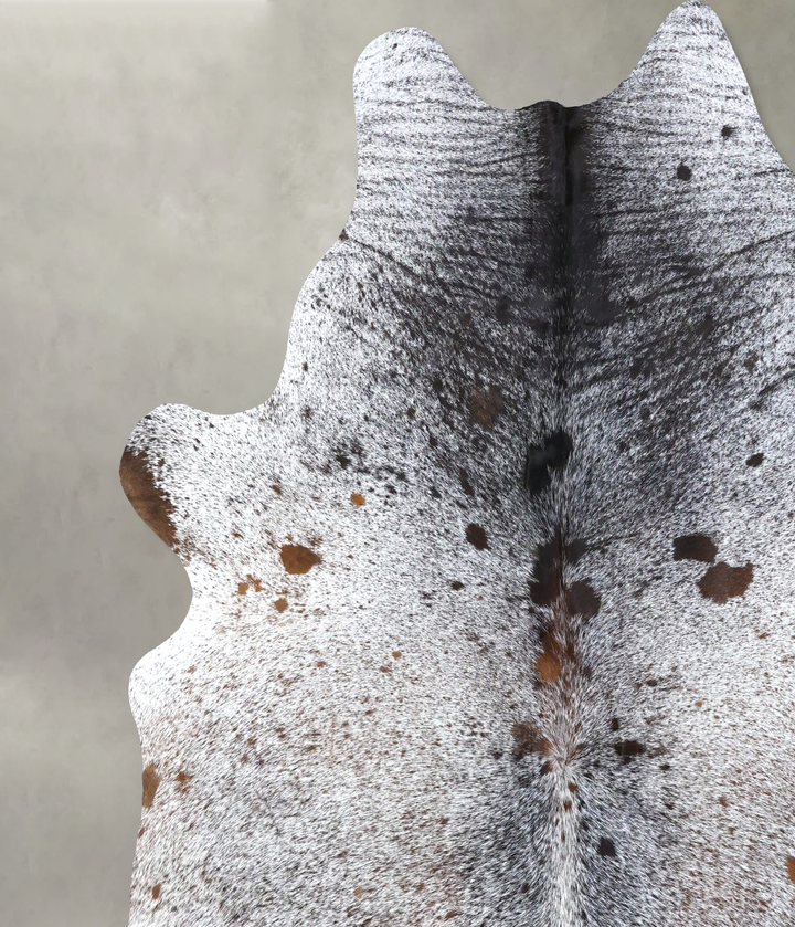 Salt and Pepper Brown XX-Large Brazilian Cowhide Rug 8'1"H x 6'8"W #B19525 by Hudson Hides