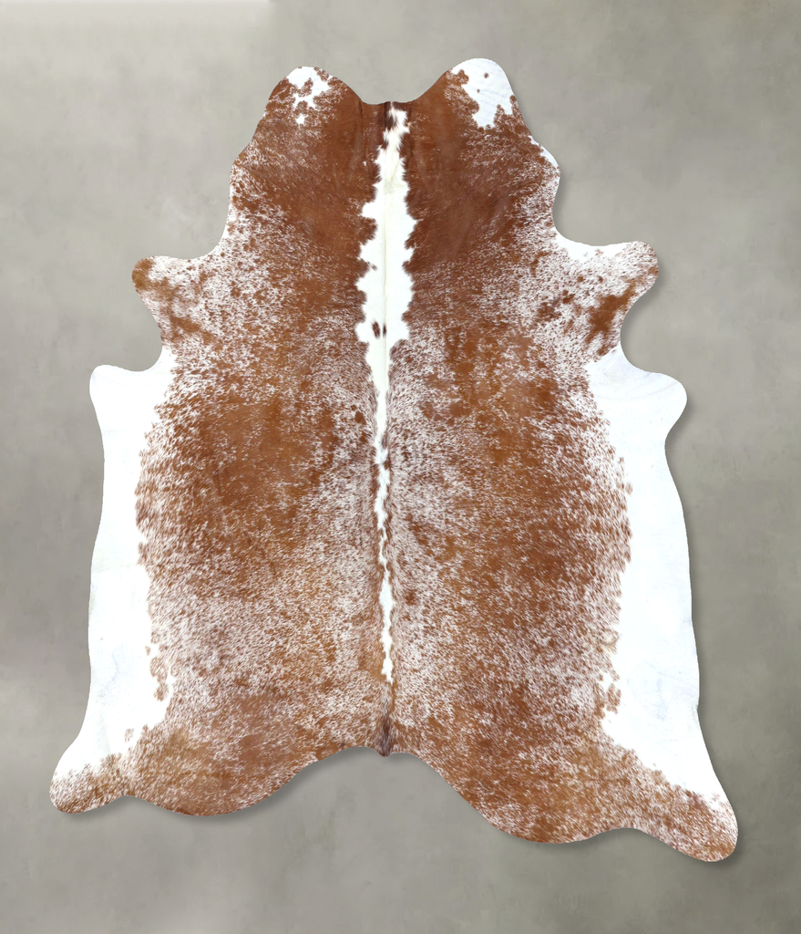 Salt and Pepper Brown X-Large Brazilian Cowhide Rug 7'3"H x 6'9"W #B19527 by Hudson Hides