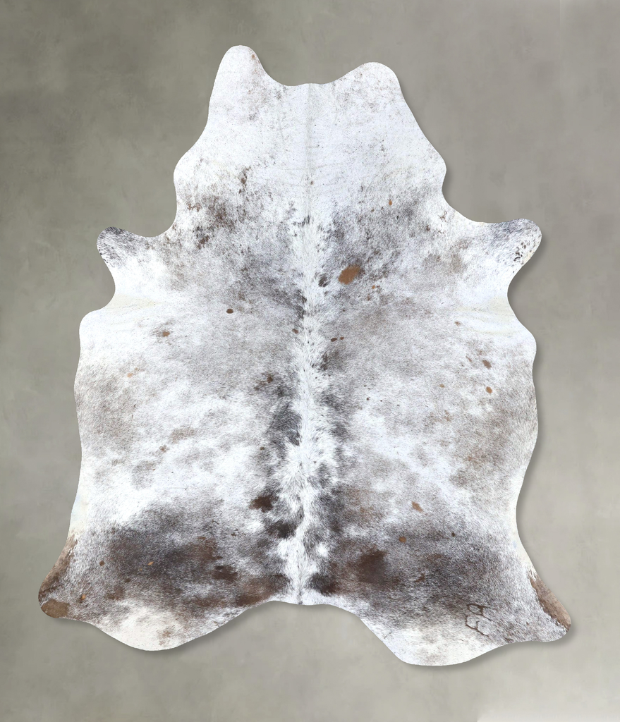 Salt and Pepper Black X-Large Brazilian Cowhide Rug 7'8"H x 5'9"W #B19530 by Hudson Hides
