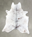 Salt and Pepper Black X-Large Brazilian Cowhide Rug 7'8"H x 6'3"W #B19534 by Hudson Hides