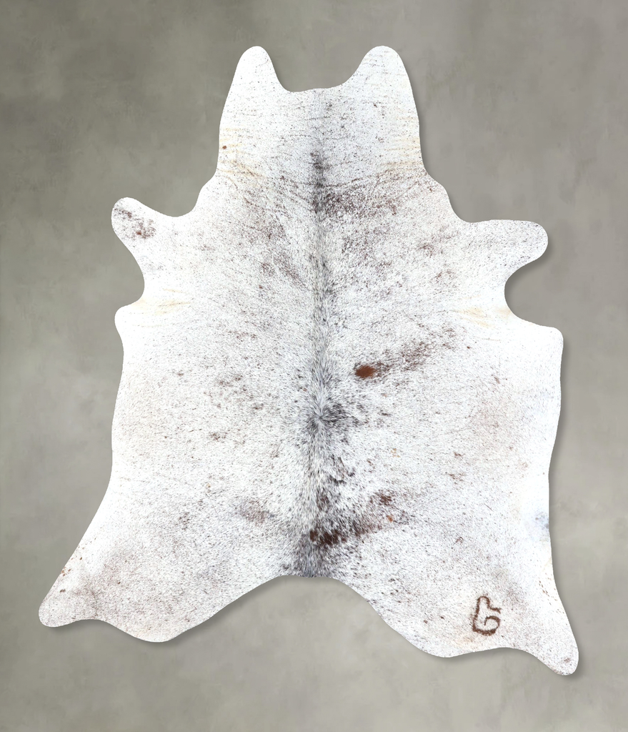 Salt and Pepper Black X-Large Brazilian Cowhide Rug 7'8"H x 6'3"W #B19534 by Hudson Hides