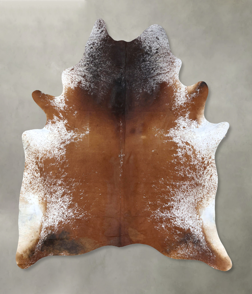 Salt and Pepper Brown XX-Large Brazilian Cowhide Rug 8'2"H x 6'9"W #B19535 by Hudson Hides