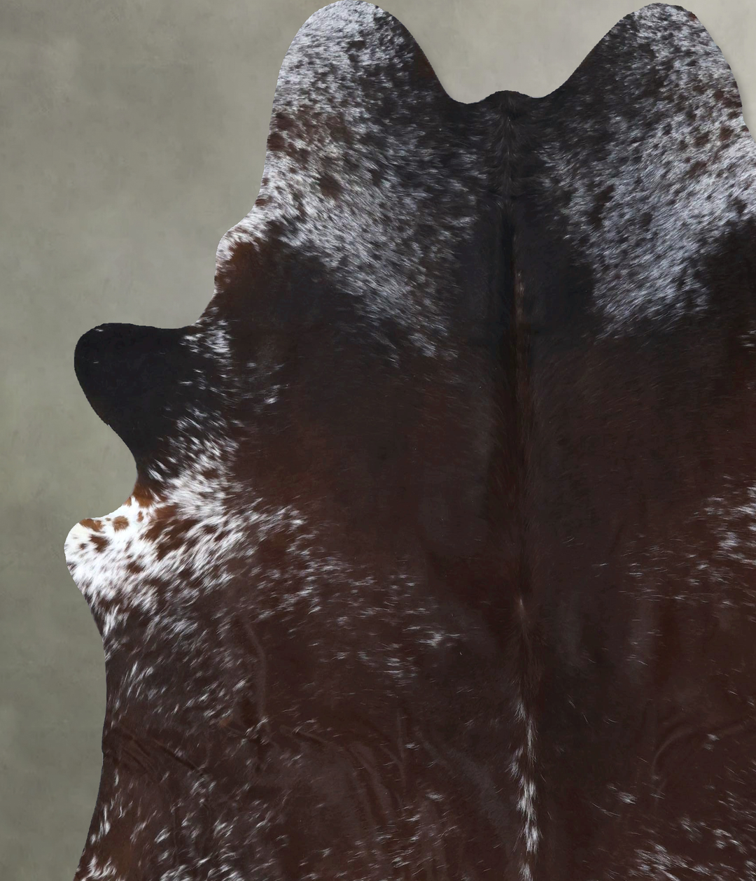 Salt and Pepper Brown XX-Large Brazilian Cowhide Rug 7'8"H x 6'9"W #B1
