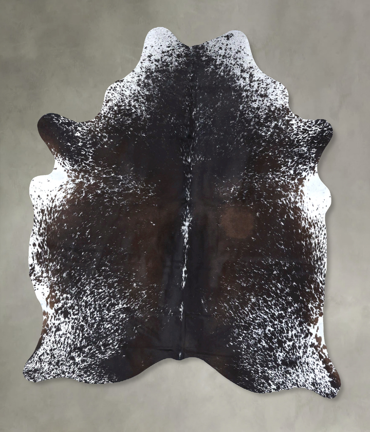 Salt and Pepper Black Large Brazilian Cowhide Rug 6'0"H x 5'5"W #B19540 by Hudson Hides